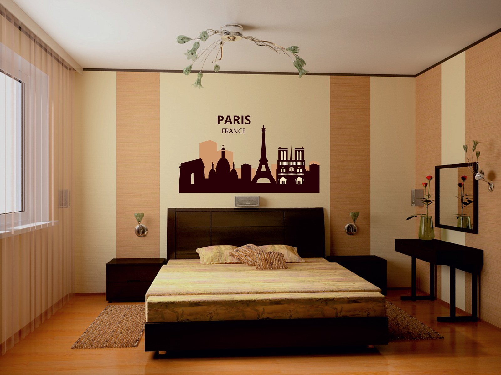 Дизайн спальни комбинированные обои » Картинки и фотографии дизайна .
