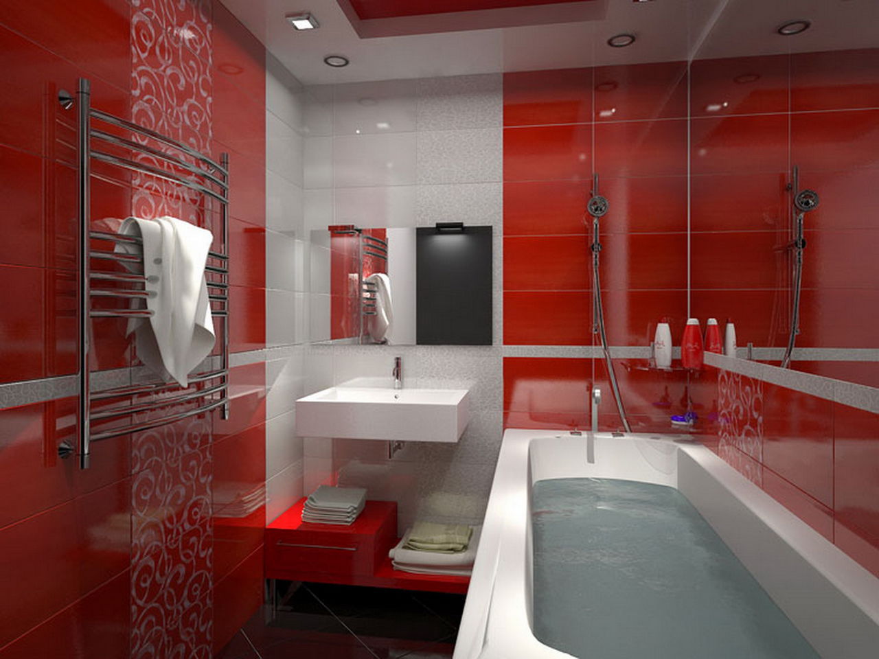 Простой и красивый дизайн ванной комнаты