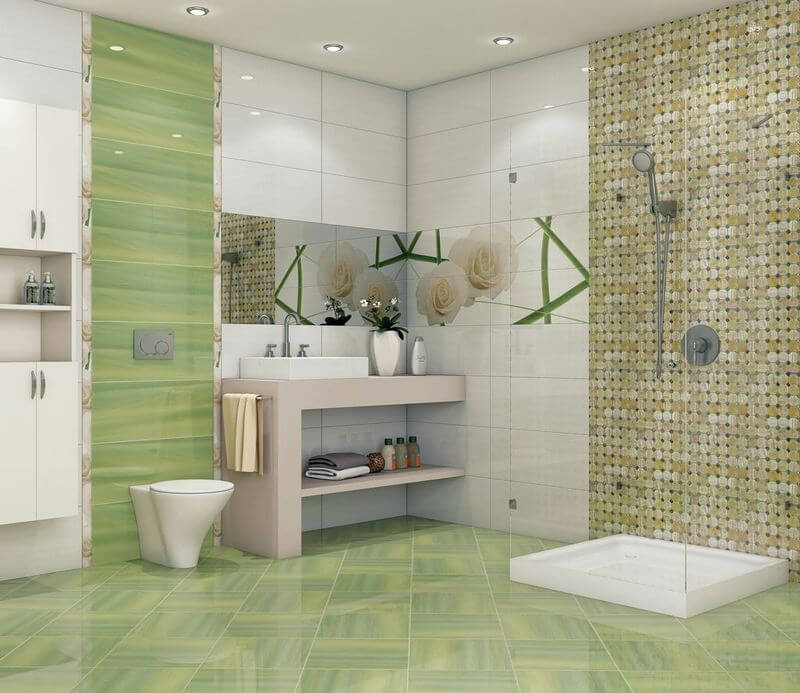 Дизайн ванной комнаты с мозаикой и плиткой