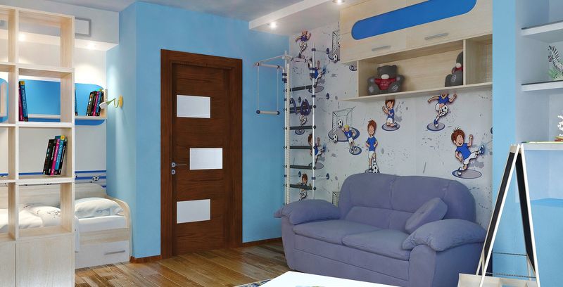 Детская комната дизайн для двоих 17 м2