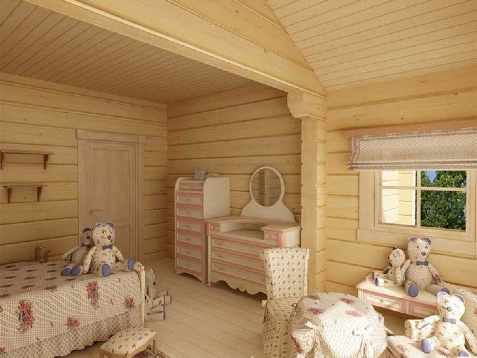 Интерьер детской комнаты в деревянном доме » Картинки и фотографии .