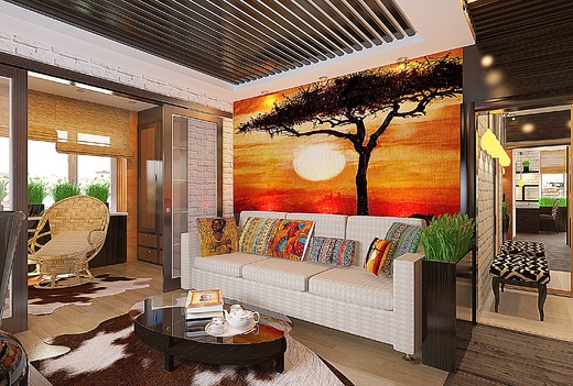 Дизайн гостиной в африканском стиле