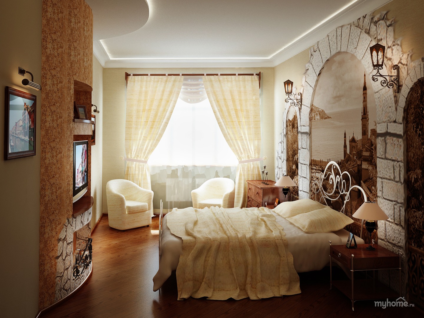 Спальня в стиле бали в квартире
