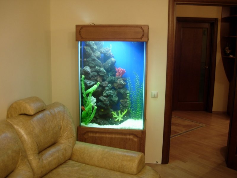 Большие аквариумы в интерьере квартиры