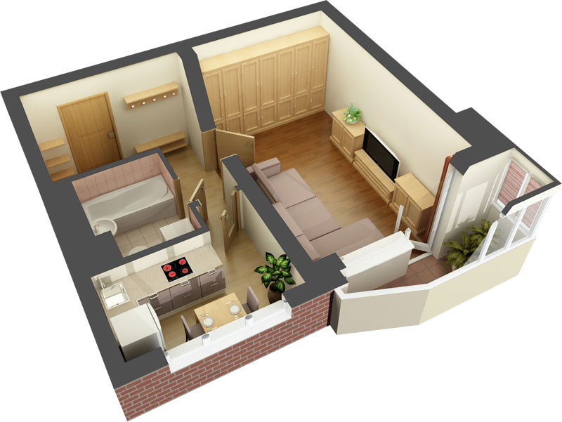 Izgled jednosobnih stanova površine 35 m2
