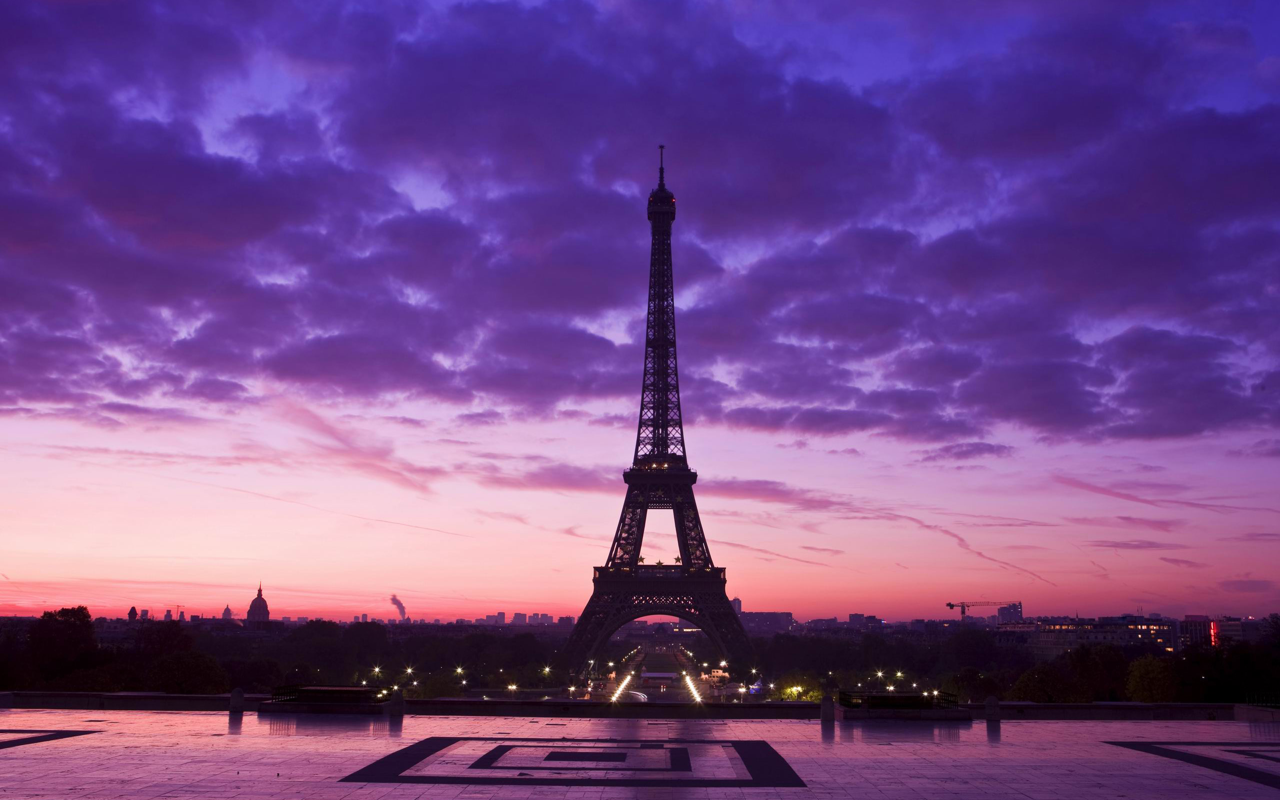 Эйфелева башня Париж закат бесплатно