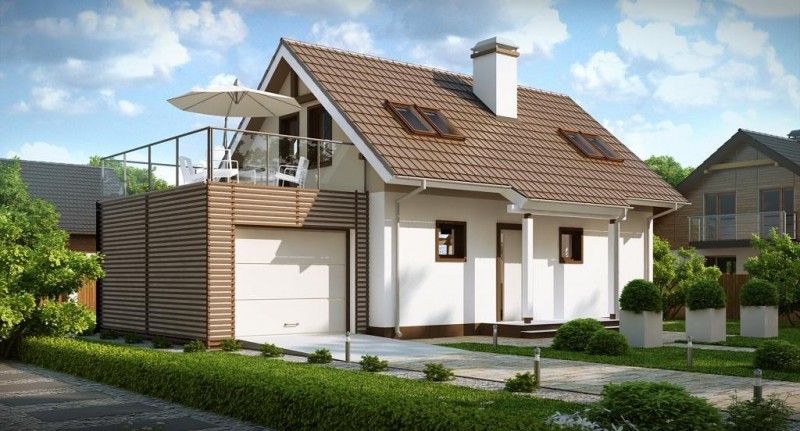 Дизайн дома с террасой