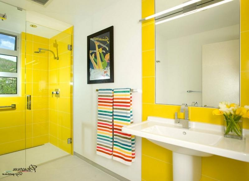Ванна в желтом цвете дизайн фото