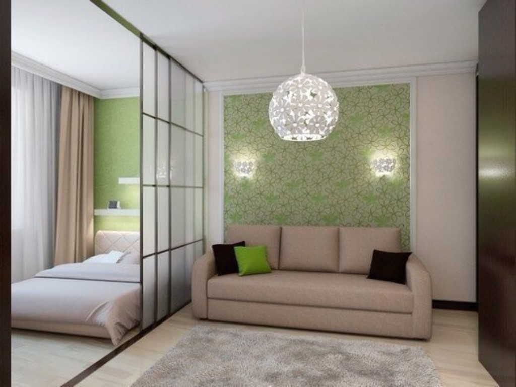 Дизайн гостиной в зеленых тонах