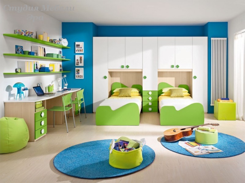 Дизайн детской комнаты для двоих разнополых 18 кв м квадратная комната