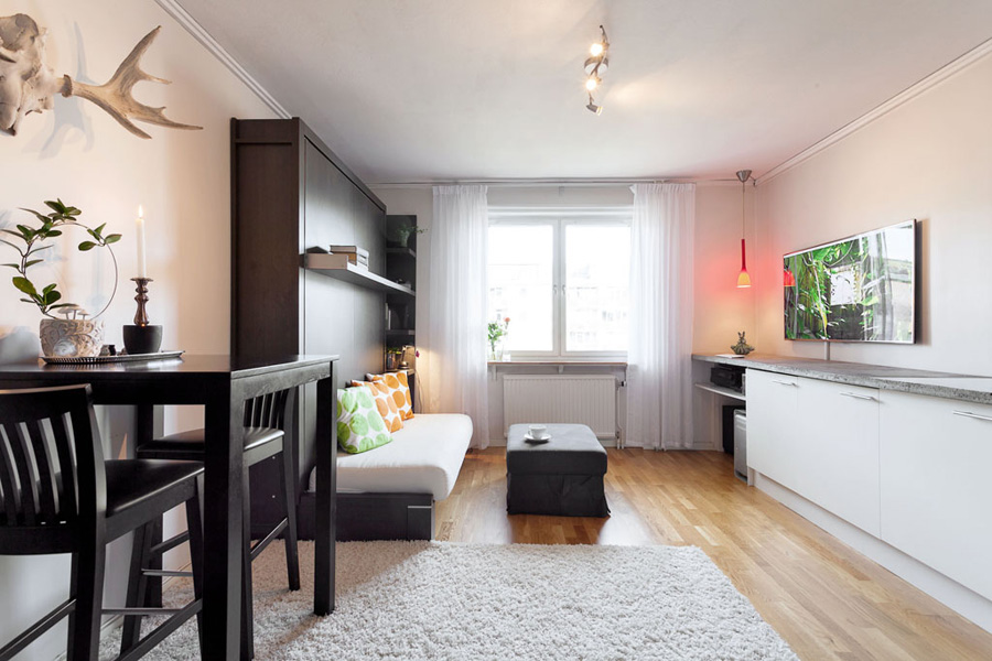 Как обставить маленькую однокомнатную квартиру стильно и недорого фото