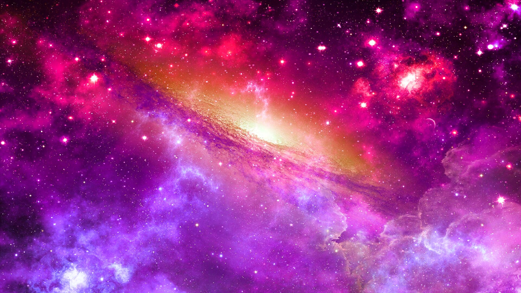 Обои Фиолетовый свет от звезд картинки на рабочий стол на тему Космос - скачать загрузить