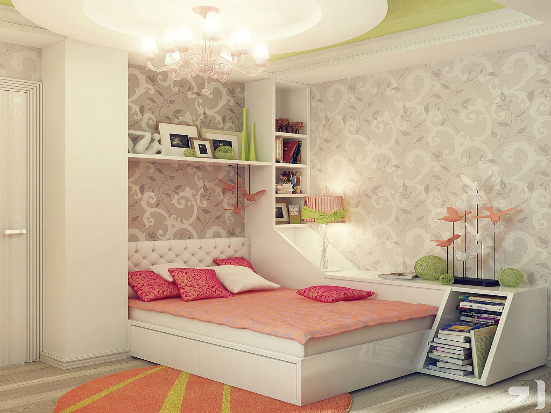 Обои комнаты для девочки подростка в современном стиле