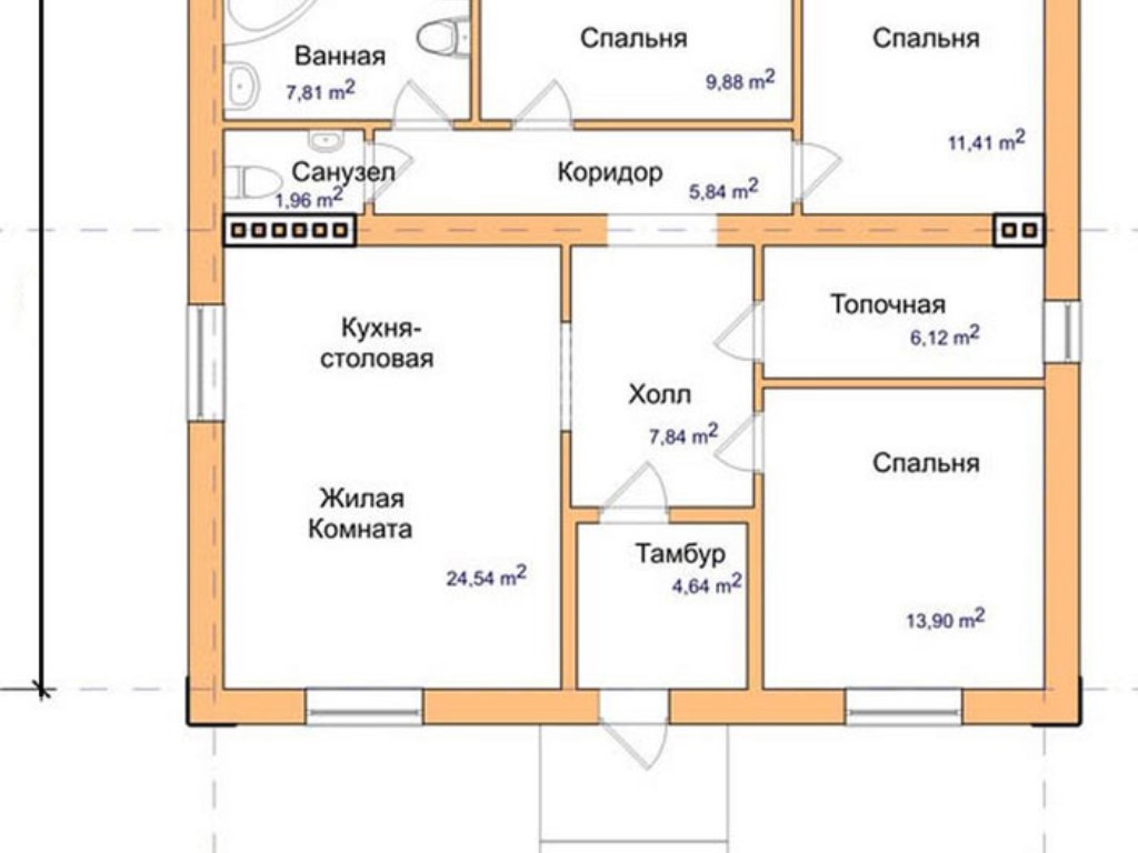 Планировка дома 3 комнаты