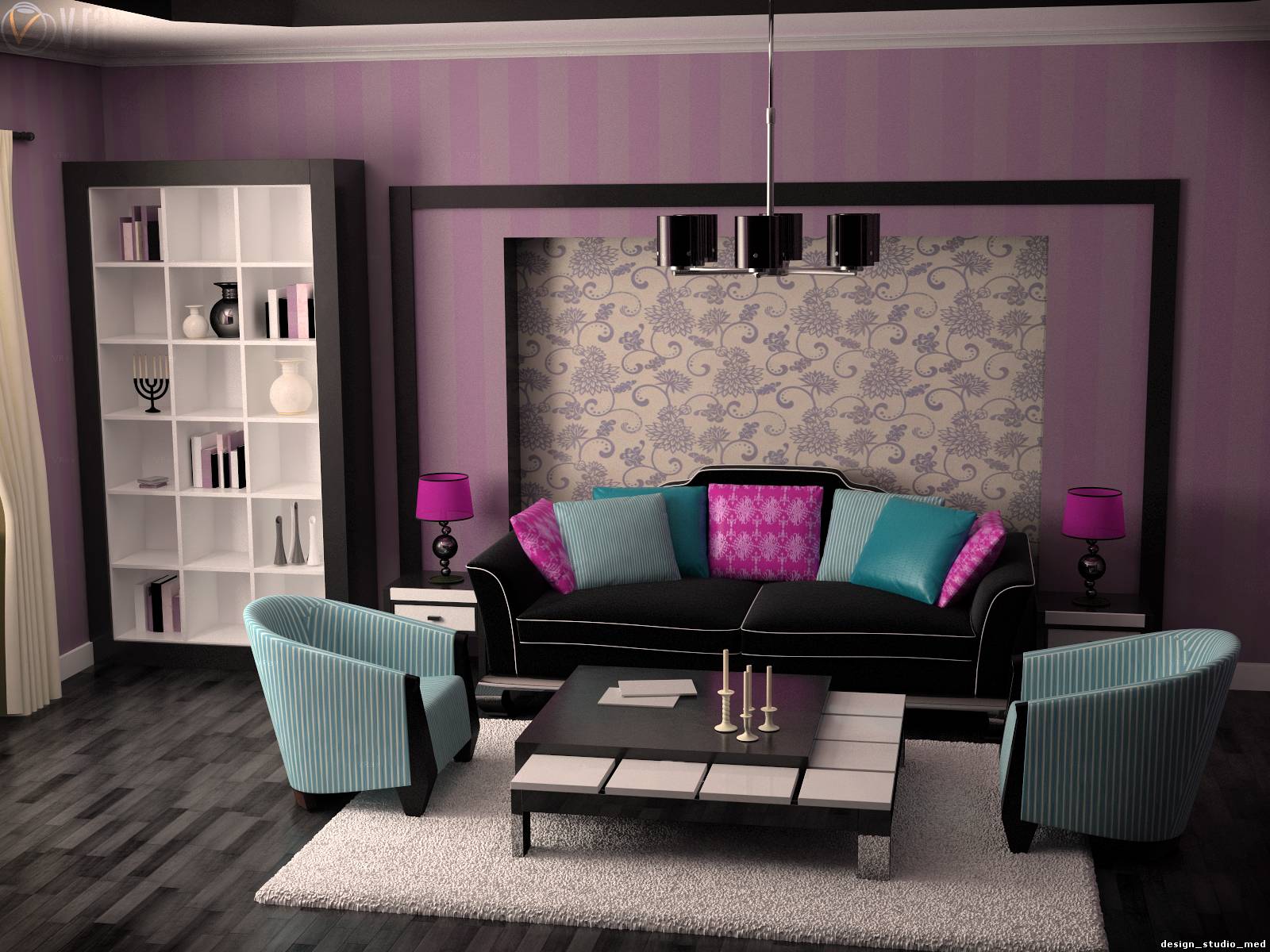 Мебель стеновая. Гостиная в фиолетовом цвете. Фиолетовый цвет в интерьере. Гостиная в сиреневом цвете. Фиолетовый в интерьере гостиной.