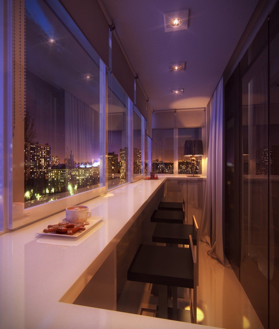 Дизайн квадратного балкона в квартире